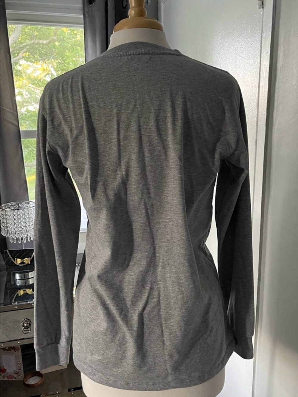 CHANEL Gray Long Sleeve Tee with Black Logo - Picture 3 of 3